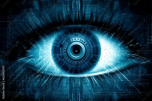 the eye of the future information technology, technology concept
