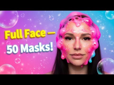 Trying 50 Different Masks on My Face — ASMR Skincare Challenge #asmr #beautyasmr #satisfyingasmr