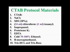 CTAB Protocol Materials for DNA Extraction