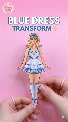 Paper Outfit Styling ✨ Blue Dress Look Transformation