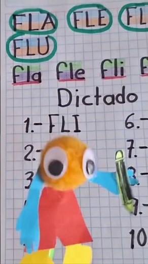 Dictado fla, fle, fli, flo y flu