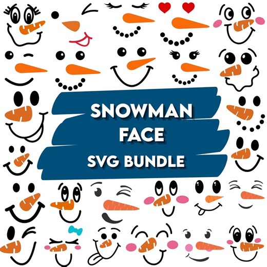 Snowman Face SVG Bundle, Christmas Cricut Files (digital Download) - Etsy