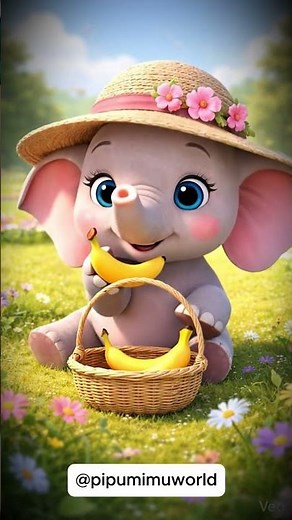 How Many Bananas Does Mimu Have? 🍌🐘 #aianimation #cartoon