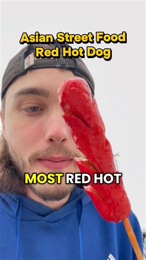 RED Hot Dog! #food #streetfood #asianfood #asianstreetfood #foodreview