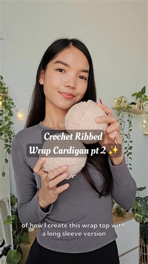 Crochet ribbed wrap cardigan from recycled yarn 🧶 #shorts #crochet | Chenda DIY