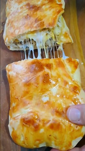 🍕 Homemade Stromboli with Gooey Melted Cheese!