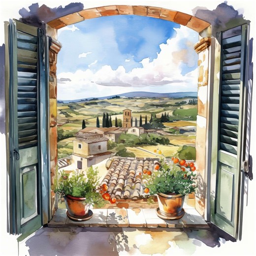 14 Italian Kitchen Clipart, Tuscany Window Images, Printable Watercolor Clipart, High Quality JPG, Commercial Use, Paper Craft, Junk Journal - Etsy