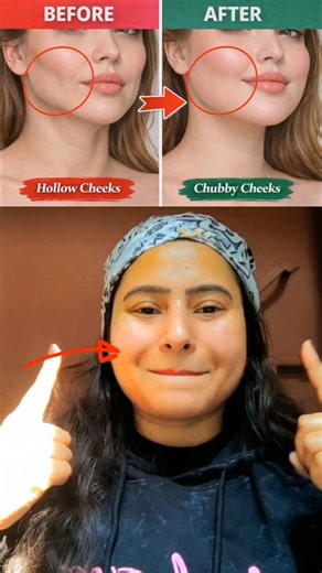 ♨️🤯😱face yoga chubby cheeks, get fuller cheeks in10 days,smile lines try it daily#shorts