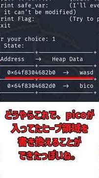 【picoCTF】初心者向け解説・writeup#21 「heap 0」