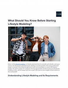 What Should You Know Before Starting Lifestyle Modeling_ - SlideServe