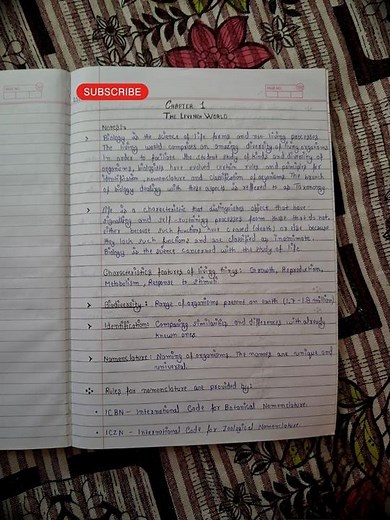Class 11 biology chapter 1 The Living World Notes #chotaalivlogs #biology #class11