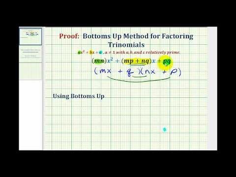 Proof: Bottoms Up Factoring Method
