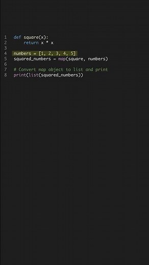Use Python's Map to Transform Lists Easily #shorts