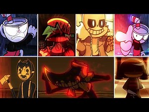 FNF VS Indie Cross V1 FULL WEEK + Cutscenes & Ending (Cuphead Sans Bendy) (FNF Mod)