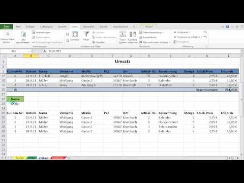 Excel Spezialfilter: Filterergebnis nur für bestimmte Spalten ausgeben lassen