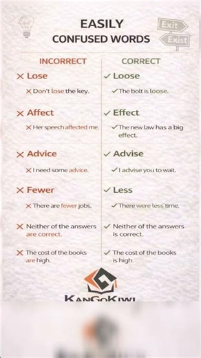 Easily Confused English Words ❌ | Lose vs Loose, Affect vs Effect | IELTS PTE