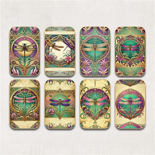 Art Nouveau Dragonfly Altoid Tin Inserts: Printable Collage Sheet (digital Download) - Etsy