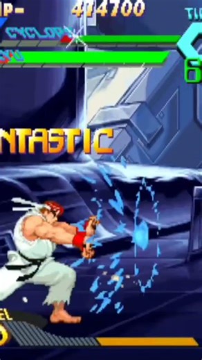 Ryu vs Roge in X-Men vs Street Fighter Linux Mint