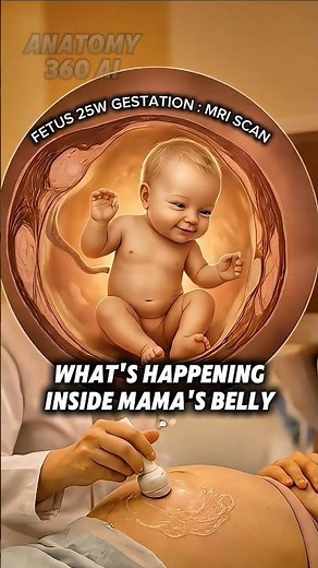 Inside the Womb: 25-Week Baby MRI Scan #shorts #fetaldevelopment #3danimation