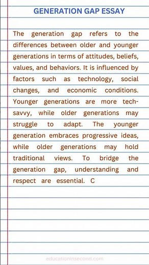 Generation gap essay in english | Generation gap paragraph