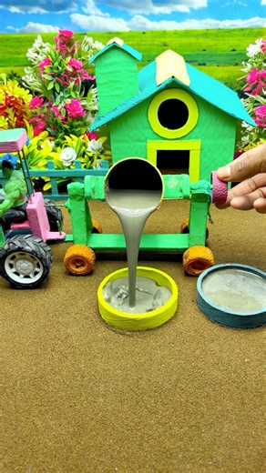 😱Real Working Mini Tractor Making Cement Pillar | Amazing DIY Construction Machine🚜