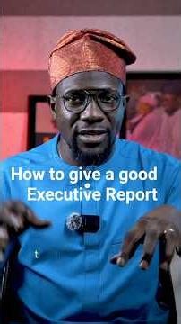 This is the best way to give an executive summary.