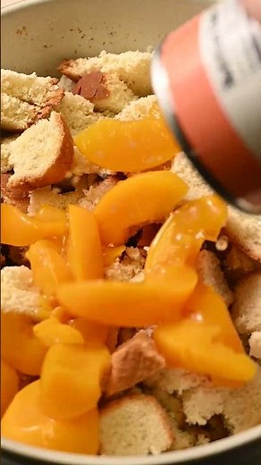 Canned Peach Bread Pudding with Cinnamon recipe