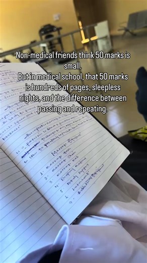 To non-medical friends it’s ‘just 50 marks.’ To medical students it’s survival.” 🥲📚 #explorepage #relatable #medstudent