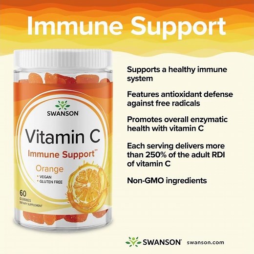 Swanson Premium- Vitamin C Gummies- Orange