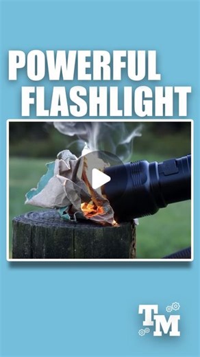 Tech Moments on Instagram: "Most Powerful Flashlight Ever The FlashTorch is a compact, portable searchlight that can produce an astounding 12,000 lumens of intense white light. Utilize this power to guide your way home, start a fire, or even melt metal. Credits: @ wickedlasersvids / YT #tech #technology #engineering #innovative #reels"