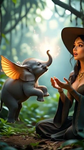 Witch makes baby elephant fly #magic