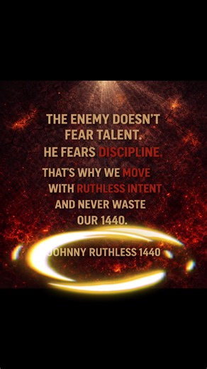 We don’t wait for perfect conditions. We don’t rely on talent alone. We move with discipline because we understand what’s at stake. Every day is a decision. Every action is a reflection of what we believe. That’s why we move with ruthless intent and never waste our 1440. Johnny Ruthless 1440 #JohnnyRuthless1440 #1440Mindset #ruthlessamericans #FaithOverFear #1440Minutes