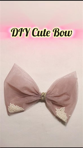 DIY Elegant Hair Bow 🎀 | Easy Handmade Bow Tutorial | Pearl Bow Design
