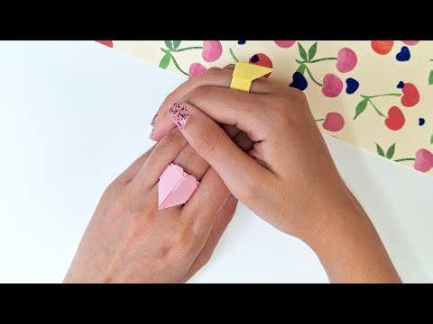 How to make paper heart ring ❤️| Easy Origami ring tutorial 💍