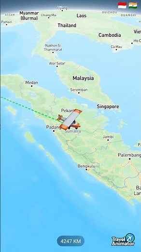 New Delhi - India to Bali - Indonesia | Travel Map route animation via flight