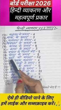 Hindi vyakaran vvi objective | हिन्दी व्याकरण | Class 12 hindi vvi objective | priyankaclasses