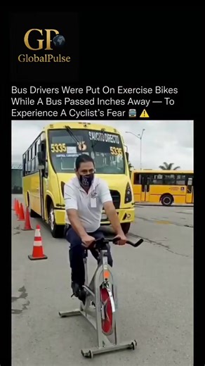 Most drivers never feel how close a bus actually is until they’re the ones pedaling inches away. 😳⚠️ In Mexico, bus drivers were placed on stationary exercise bikes while a full-size bus drove directly alongside them. The goal wasn’t punishment. It was perspective. By stripping away the metal, glass, and engine noise that normally separate drivers from danger, this training forces them to experience the same vulnerability cyclists face every day on the road. At that distance, speed feels faster