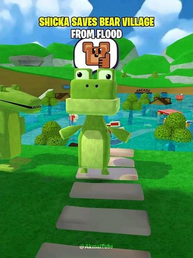 Shicka the Frog Saves Bear Village from Flood Super Bear Adventure #superbearadventure