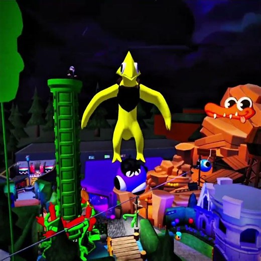 What If I Playing as Cat & Yellow Monster In Rainbow Friends funny moments #rainbowfriends #roblox