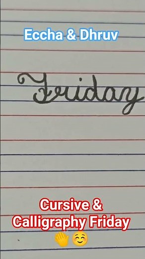 Cursive Calligraphy Writing✍️🖋️📝 Friday✍️#calligraphy#learn#CursiveCalligraphy,#Calligraphy#fyp#day📝