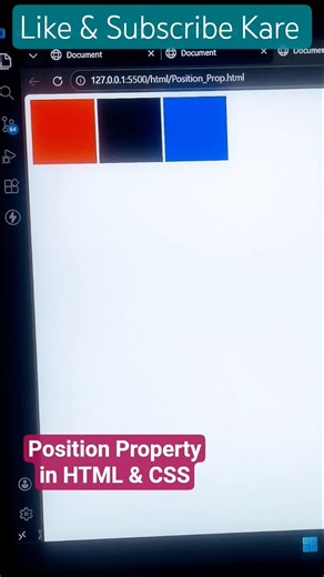 🚀HTML CSS Position Property Explained🔥 static absolute #coding #trending #shorts #viral #youtube #yt
