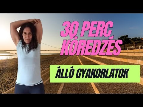 30 PERC köredzés. Bemelegítéssel, 10 perc nyújtással. 3 kör, 1 perces gyakorlatok