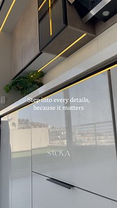 Every detail matters. From sleek cabinetry to minimalist fixtures, our one-wall kitchen design showcases the beauty in simplicity. #ModernKitchen #SmallSpaceLiving #SmartDesign #onewallkitchen #FunctionalDesign | Stova kitchens