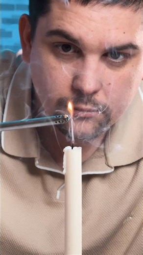 Relighting a candle using only smoke 💨🔥 #hackorfail #reallifehacks #lifehack #science #magic