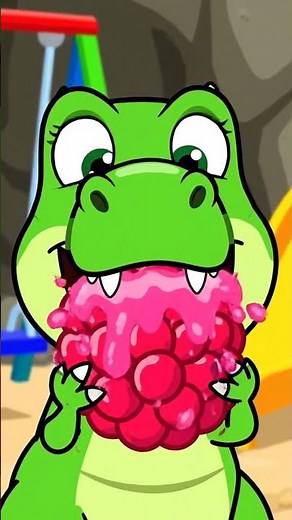 Funny Dinosaur Eats Messy Raspberries! 🦖🍓