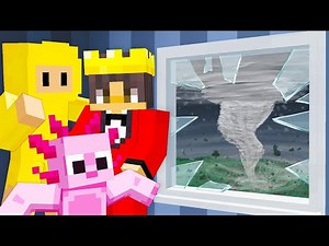 We Survived A TORNADO In Minecraft!