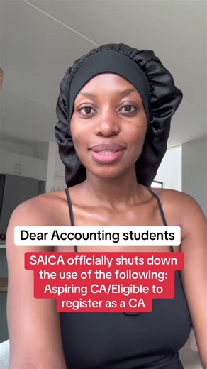 Dear accounting students: SAICA officially shuts down the use of the following titles: Aspiring CA/ Eligible to register #charteredaccountant #accountingstudent #accountantsoftiktok #corporatetiktok #saica