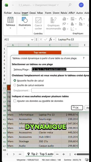 Excel TCD : affiche automatiquement ton top 5
