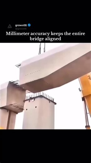 GROWXTTT on Instagram: "Connecting a precast concrete bridge segment to existing bridge piers - precision engineering at work What looks like a simple placement is actually one of the most accurate operations in civil engineering. • Bridge segments are precast off-site to ensure consistent quality. • Each segment is built with millimeter-level tolerances. • Heavy lifting systems position them segment without disturbing the pier. • Survey instruments and laser alignment ensure perfect geometry. •