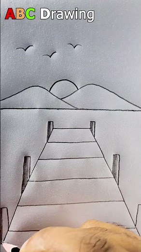 A Beautiful Bridge Drawing | Pencil Drawing | Easy Drawing #shorts